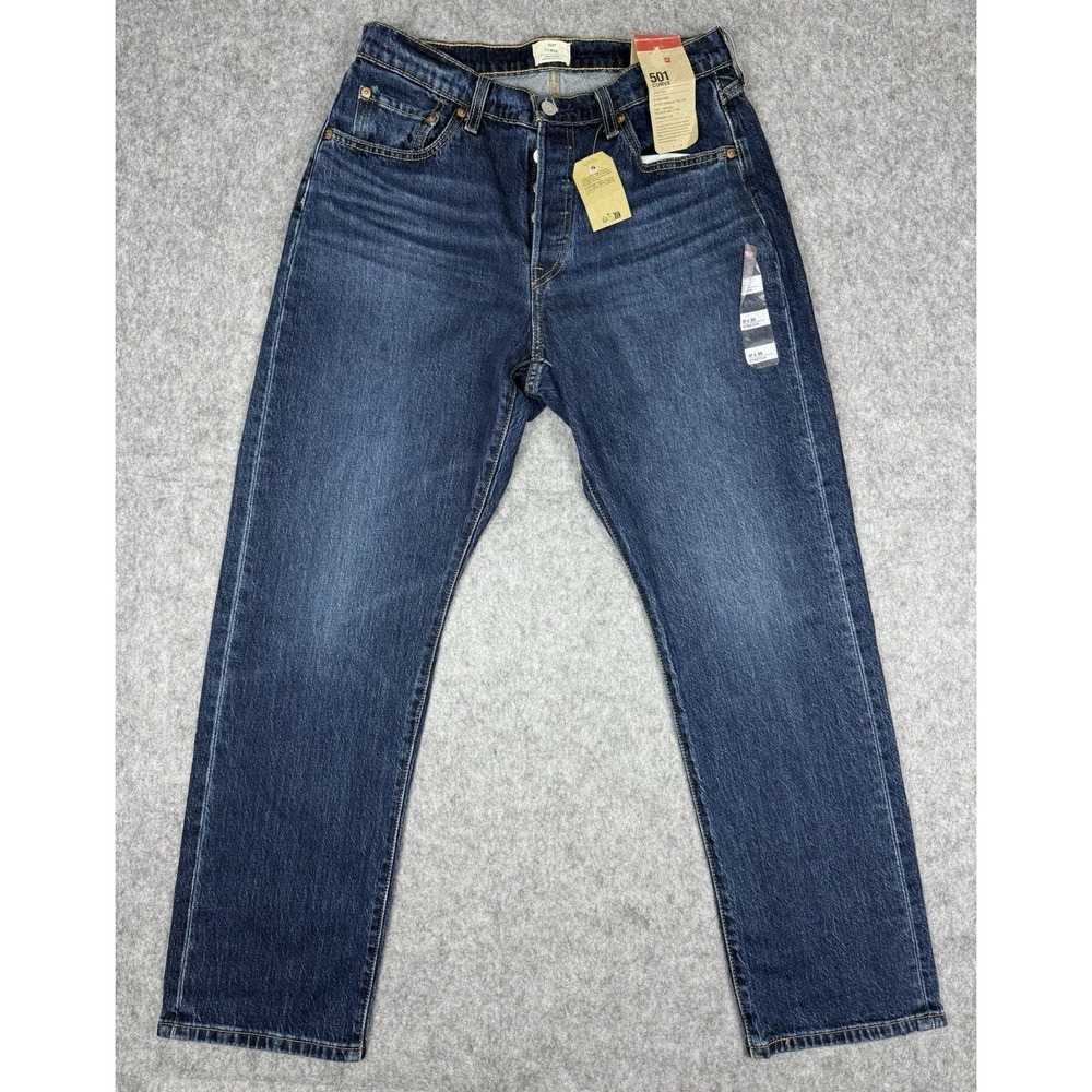 Levis 501 Curve NWT Jeans Womens 31 Dark Wash Straight High Rise Stretch Denim